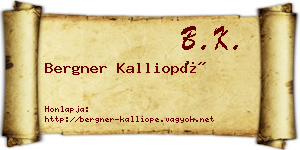 Bergner Kalliopé névjegykártya